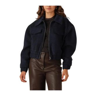 Notre-V Jassen, Dames, Blauw, L, Polyester, Nv-grace Donkerblauwe Jas