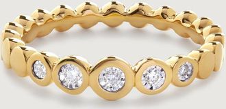 Monica Vinader Gold Solo Graduated Diamond Band Ring Lab Grown Diamond