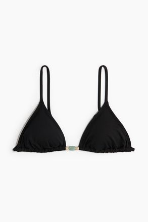 H&M Wattiertes Triangel-Bikinitop - Schwarz