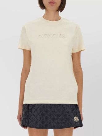 Moncler logo embroidered cotton crew neck t-shirt