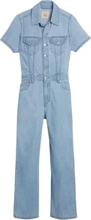 Levi's Dames Denim Korte Mouwen Jumpsuit (Blauw)