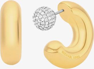 Michael Kors 2-in-1 Pav&eacute; Convertible Hoop Earrings