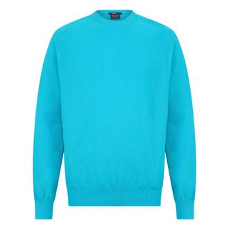 Paul & Shark Crew Neck Long Sleeve Jumper - male - Paul & Shark - Round-neck Knitwear - Blue - L - Knitwear