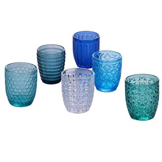 Villa D'Este Home Tivoli Juego de 6 vasos de agua Geometrie, multicolor