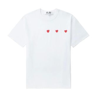 Comme Des Gar&ccedil;ons T-shirt Triple Heart - - Tops - Uomo - Bianco - S