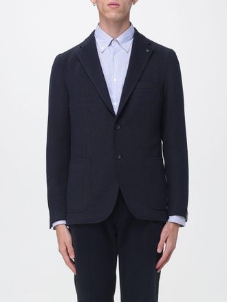 Tagliatore Blazer monopetto slim fit in cotone con tasche a toppa