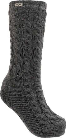 UGG Calcet&iacute;n Elowyn de punto trenzado con forro de borreguito - Underwear - Mujer - Gris - ONE SIZE
