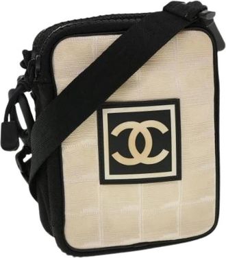 Chanel Pre-owned Sports Schoudertas (Coco Logo) - Dames - Vintage Schoudertas - Beige - ONE Size - Tweed - Vintage