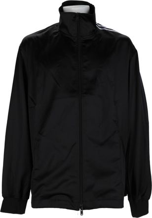 Yohji Yamamoto Sleek Black High Collar Polyester-Blend Sports Jacket