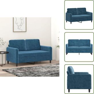 vidaXL The Living Store Divano a 2 Posti Blu 120 cm in Velluto - Divano in velluto