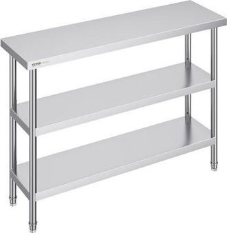 OEM Lebensmittel-zubereitungstisch Aus Edelstahl, 356 X 1219 X 864 Mm Gewerblicher K&uuml;chenarbeitstisch, Mit 2 Verstellbaren Unterregalen, Zubereitungstisch
