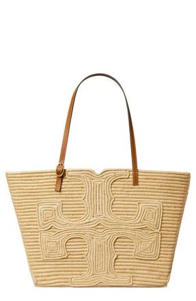 Tory Burch Large Ella Structure Straw Tote in Natural at Nordstrom