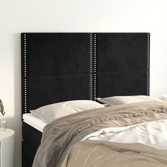 vidaXL Cabeceros 4 Unidades Terciopelo Negro 72x5x78/88 Cm Vidaxl