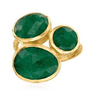 Ross-Simons Emerald Ring in 18kt Gold Over Sterling