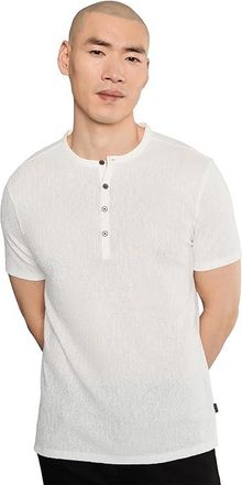 John Varvatos Egon Henley K7263s26 Mens T Shirt White : 2XL, Elastane/Polyester/Viscose