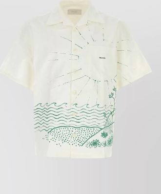 Prada cotton oversized short-sleeve bowling shirt