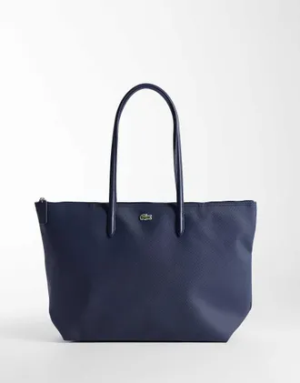 Lacoste Borsa shopping blu navy con logo