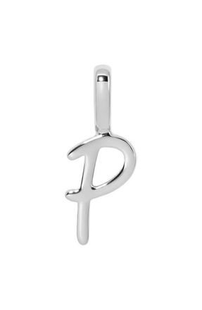 Made by Mary Script Initial Charm Silver in Silver Initial P at Nordstrom