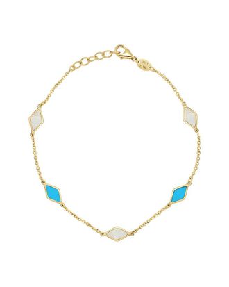 Italian Gold, Inc 14K Gemstone Station Chain Bracelet