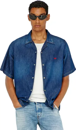 Diesel Denim short-sleeve shirt - Denim Shirts - Man - Blue