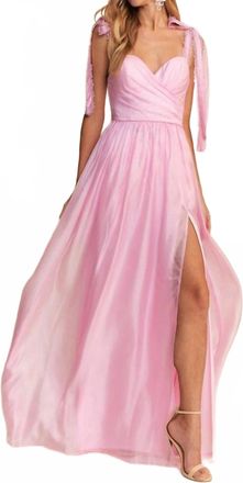 Maniju A-Line Tie Strap Gown In Pink