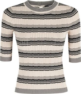 Max Mara T-shirt a righe - Toni neutri
