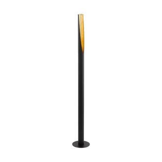 Loops Floor Lamp Light Colour Black Outer & Gold Inner Base Foot Switch Bulb GU10 1x5W