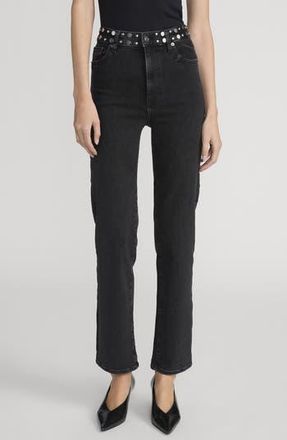 Frame Denim Le Sleek Studded Ankle Straight Leg Jeans in Meteor at Nordstrom Rack, Size 32