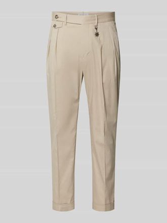 Manuel Ritz Hose mit gelegten Falten und Eingrifftaschen in Sand, Gr&ouml;&szlig;e 48