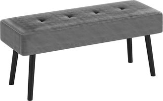 HOMCOM End of Bed Bench with Thick Padding and Steel Legs for Entryway - Cream | TJ Hughes Grey