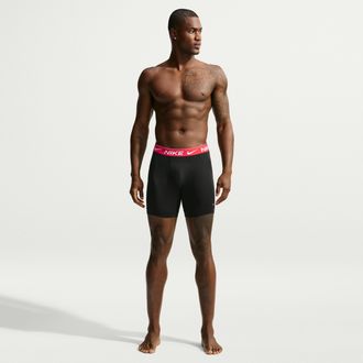 Nike Mens Ultra Comfort Dri-FIT Long Boxer Briefs (3-Pack) in Red | KE1263-020