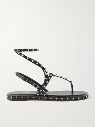 Christian Louboutin Sandali In Pelle Con Borchie Bombina - Nero