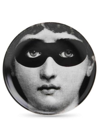 Fornasetti bandit print coaster - unisex - Porcelain - One Size - Black