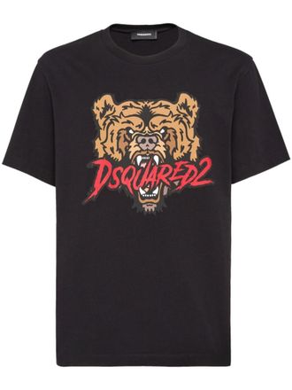 Dsquared2 Black graphic-print cotton T-shirt