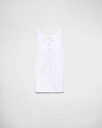 Prada Cotton tank top with laces