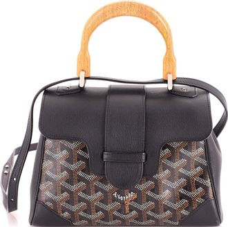 Goyard Saigon Top Handle Bag Coated Canvas with Leather Mini