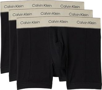 Calvin Klein Underwear Pima Cotton 3-Pack Boxer Brief Mens Underwear Black : 2XL, Cotton/Elastane