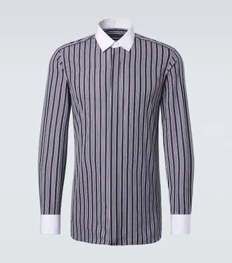 Tom Ford Camicia in popeline di cotone a righe
