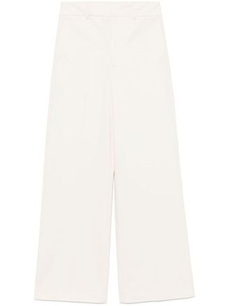 Semicouture White Alizee Casual Trousers In Cotton