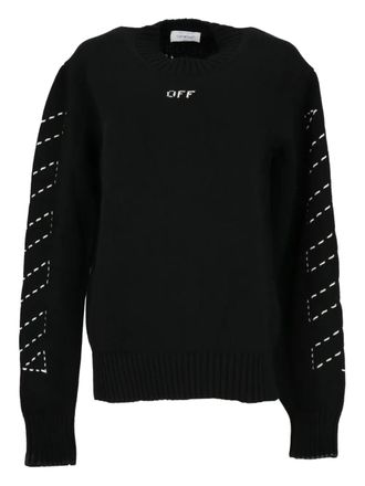 Off-white black stitch sweater - men - Wool - L