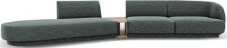 BLOOMINGLOFT 4-Sitzer Design Sofa Miley mit Beistelltisch - Chenille Grün