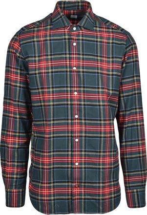 Carrel Green/Red Checkered Cotton Flannel Shirt