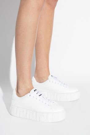 Versace LaGreca Platform Sports Shoes, Womens, White