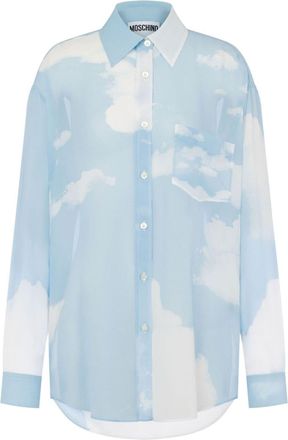 Moschino Transparent Sky Shirt - women - Silk - 38 - Blue