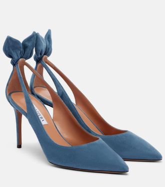 Aquazzura Bow Tie suede pumps