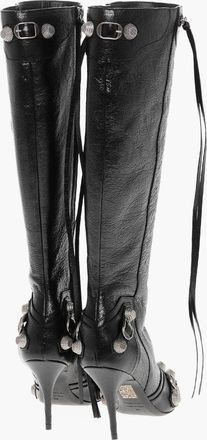 Balenciaga Stivali in Pelle Spazzolata CAGOLE con Borchie e Zip 10cm Balenciaga