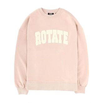 Rotate Rotate Birger Christensen - Heavy Sweat Crewneck - Dames - Sweatshirts & Hoodies - Roze - Maat: M Katoen