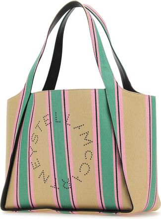 Stella McCartney Womens Embroidered Raffia Tote Multicolor Polyester Nylon Cotton