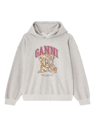 Ganni Womens Margot Kitty Organic Cotton Hoodie