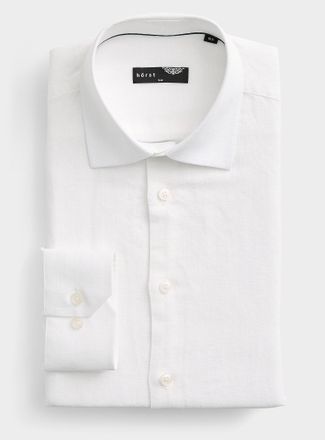 H&ouml;rst Mens Linen and cotton chambray shirt Slim fit